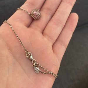 Pink Pandora charm necklace
